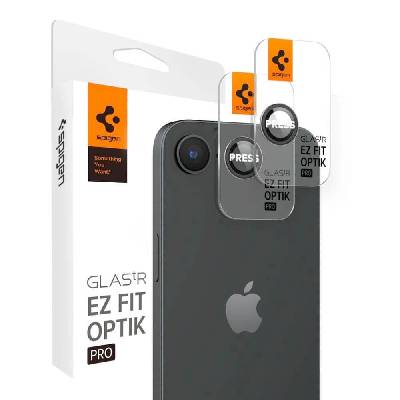 2 комплекта предпазни стъклени лещи за камерата на iPhone 16e - Spigen Glas. tR EZ Fit Optik Pro Lens Protector 2 Pack (черен) (AGL09279)