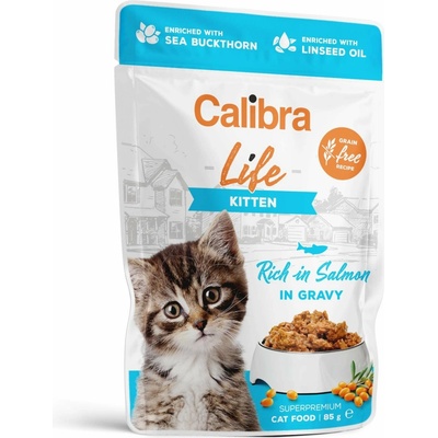 Calibra Cat Life Kapsička pre mačiatka s lososom v omáčke 85 g