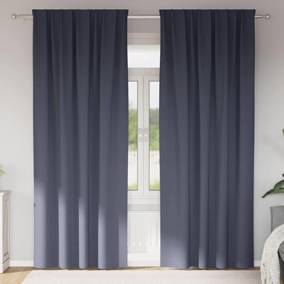 vidaXL Завеси за затъмняване с пръстени 2 pcs Антрацит 260 x 140 см (4107452)