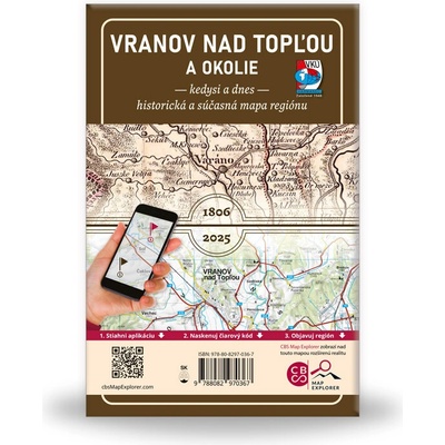 VKÚ Harmanec Porovnávacia mapa Vranov nad Topľou a okolie kedysi a dnes