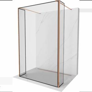 Mexen Kioto свободностояща душ кабина 150 x 30 x 30 см, черна рамка, розово злато - 800-150-030-222-60-70-030 (800-150-030-222-60-70-030)