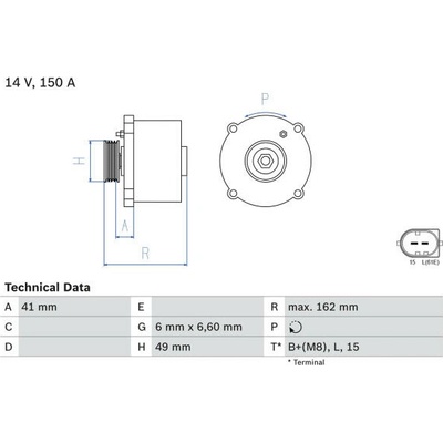 generátor BOSCH 0 986 041 750