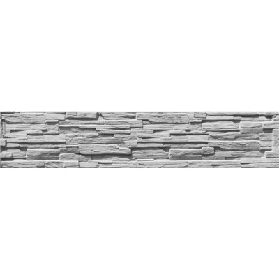 Betonová deska plotová PREMIUM, jednostranná – 198 x 40 cm štípaný kámen - šedý