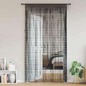 Pure Line Home Пердета с ресни в цвят черен за тръбен корниз, 2 бр. , 100 x 250 см