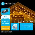 Aigostar - LED външен коледен гирлянд 200xLED/8 функции 13x0, 6m IP44 топла бяла (AI1409)