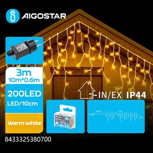 Aigostar - LED външен коледен гирлянд 200xLED/8 функции 13x0, 6m IP44 топла бяла (AI1409)