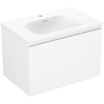 Mexen Rivel шкаф за баня 70 см с мивка Vela, 1 чекмедже, оребрена, бял мат - 91A20-07047-1-BF01-W23M01 (91A20-07047-1-BF01-W23M01)