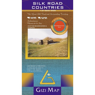 mapa Silk Road Countries geographical