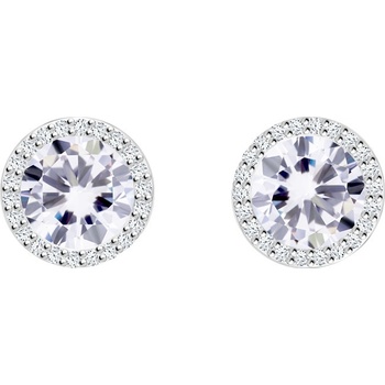 Preciosa strieborné náušnice Lynx s kubickú zirkónia 5269 00