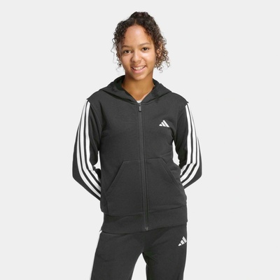 adidas dievčenská mikina na zips s kapucňou čierna