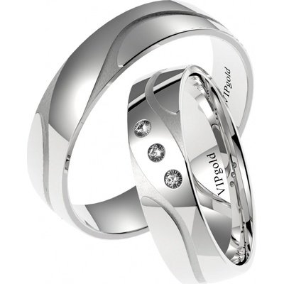 VIPgold Svadobné obrúčky 7439 biele zlato