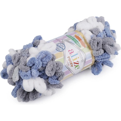 Pletací příze Alize Puffy color 100 g Varianta: 10 (6075) modrá jemná, Balení: 1 ks 49453/120177/230596
