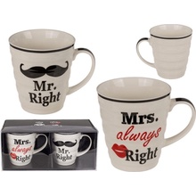 Popron.cz OOTB Hrnčeky Mr right a Mrs always right 2 x 250 ml