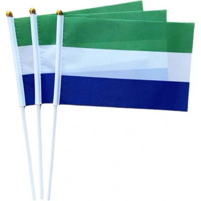 Vlajka Sierra Leone 14 x 21 cm na plastovej tyčke
