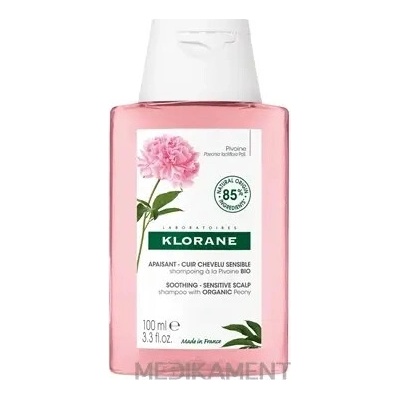 Klorane upokojujúci šampon s BIO pivóniou citlivá vlasová pokožka 100 ml