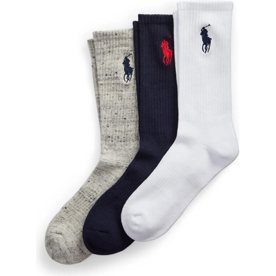 Ralph Lauren Polo Ralph Lauren 3 Pack Big Polo Pony Crew Sock - Nvy/Wht/Gry