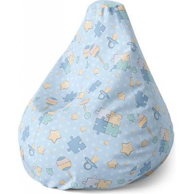 Sablio sedací vak Pear puzzle a dudlíky 140 x 100 x 25 cm