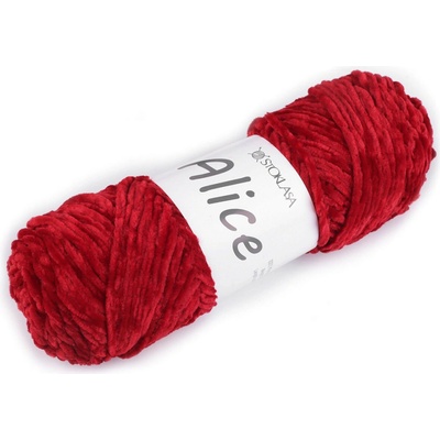 Pletací žinylková příze Alice 100 g Varianta: 8 červená, Balení: 1 ks 57855/147357/266880