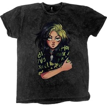 Billie Eilish tričko Anime Billie čierne