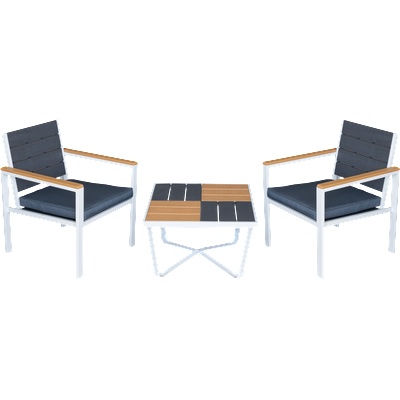 Mira-N Horecano Градински комплект от 3 части plastic wood БЯЛ/АНТРАЦИТ (sf3005) (0195384)