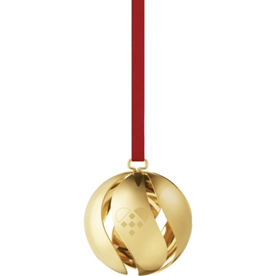 Georg Jensen Pozlacená vánoční ozdoba Ball 2025 sběratelská edice, zlatá barva, kov
