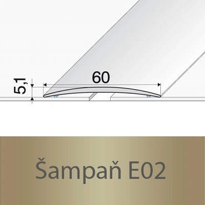 Profil Team Přechodový profil stříbro E01 1 m 60mm – Zbozi.Blesk.cz