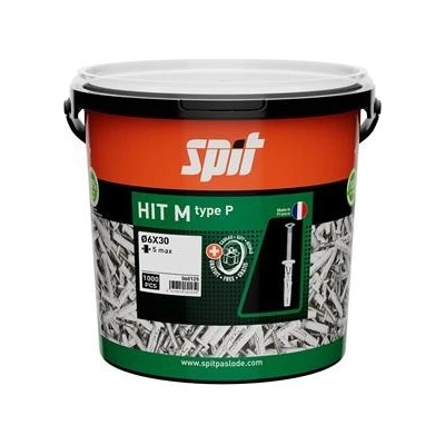 Natloukací hmoždinka HIT M 6-5/30 BIDON 1000ks (plochý límec), obj. 060125 – Zbozi.Blesk.cz