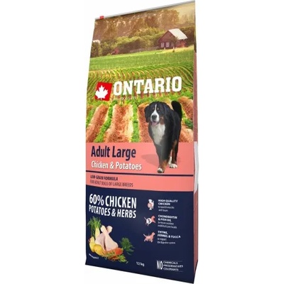 ONTARIO Adult Large Chicken & Potatoes - пълноценна храна за пораснали кучета от големи породи с пиле и картофи 12кг, Чехия 214-10738