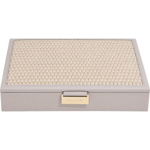 Stackers Raffia classic кутия за бижута, таупе, с капак (76760)