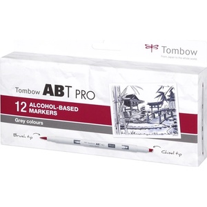 Tombow Маркер Tombow алкохолен ABT PRO Dual Brush 12P-3 Grey (12) (ABTP-12P-3)