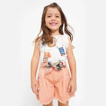 Image 1 of Mayoral Широки къси панталонки за момиче в прасковен цвят Майорал