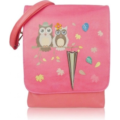 Kabelka Owl Love crossbody fuchsiová růžová