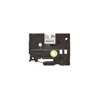 Image 1 of Brother TZEFX211 6mm BLACK ON WHITE FLEXIBLE ID (TZEFX211)