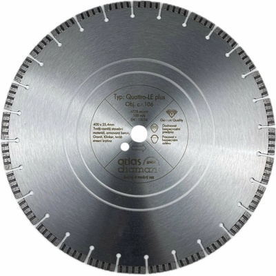 Atlas Quattro Laser diamantový řezný kotouč 400 x 25,4 mm QL400-25