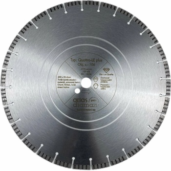Atlas Quattro Laser diamantový řezný kotouč 400 x 25,4 mm QL400-25