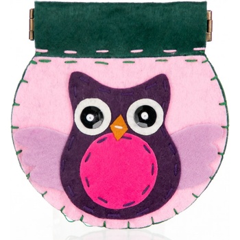 Fashion Icon Peněženka flísová ruční práce sova růžová PN0118-35