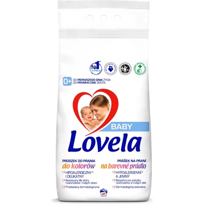 Lovela hypoalergenní prací prášek pro miminka 0+ Color 4,1 kg