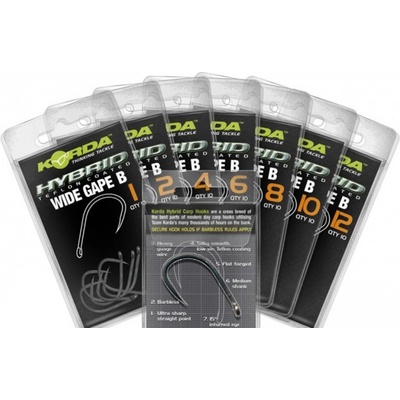 Korda Wide Gape Barbless vel.8 10 ks