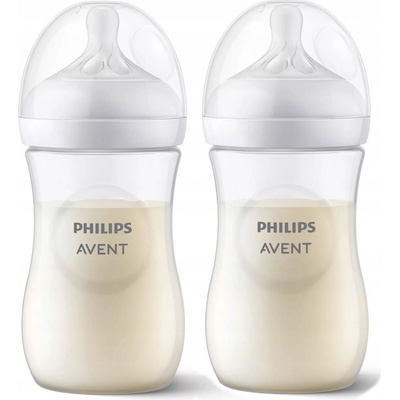 Avent flaša Natural Response priehľadná cumlík s ventilom AirFree 125 ml 1x2 ks