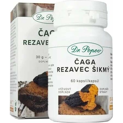 Dr. Popov Čaga-Rezavec šikmý extrakt 60 kapsúl