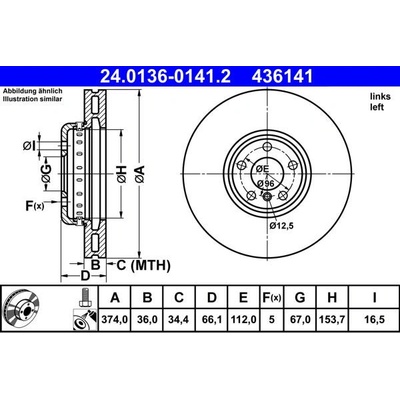 Brzdový kotouč ATE 24.0136-0141.2