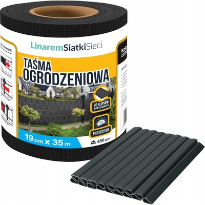 Stínící panelové pásy Linarem SiatkiSieci černá 19 cm x 35 m 450 g/m2