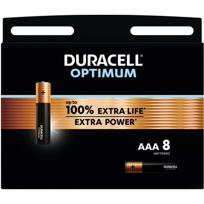 Алкална батерия duracell optimum mx2400 lr03 aaa /8 бр. в блистер/ 1.5v (dur-ba-lr03-optimum-8pk)