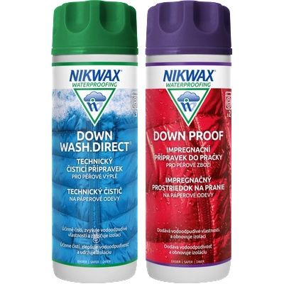 Nikwax 2 ks sada Twin Down Wash.Direct / Down Proof 300 ml