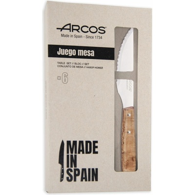 Steakový nůž - sada 6 ks série FOREST Arcos FOREST Světlé dřevo 6 ks (L)220mm