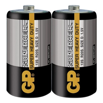 GP Batteries Цинк карбонова батерия SUPERCELL 13S-S2, R20, 2 бр. в опаковка/ shrink, 1.5V (GP-BM-13S-S2)