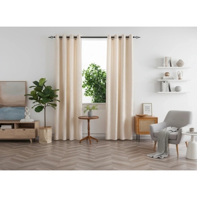 Textilomanie Zatemňovací závěs DUNES VELVET 140x250 cm, krémový Zavěšení: Kovové kroužky