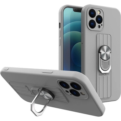 HQWear Силиконов кейс с пръстен HQWear за Samsung Galaxy A72 4G, Сребърен (9145576216262)