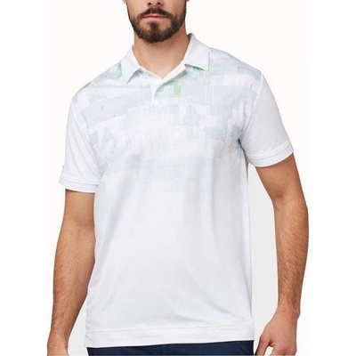 Callaway Pánska polokošeľa Golf MULTI-COLOR GLTICHED PRINT biela
