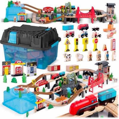 Ricokids Drevené vláčikové mestečko RK-879 100 ks